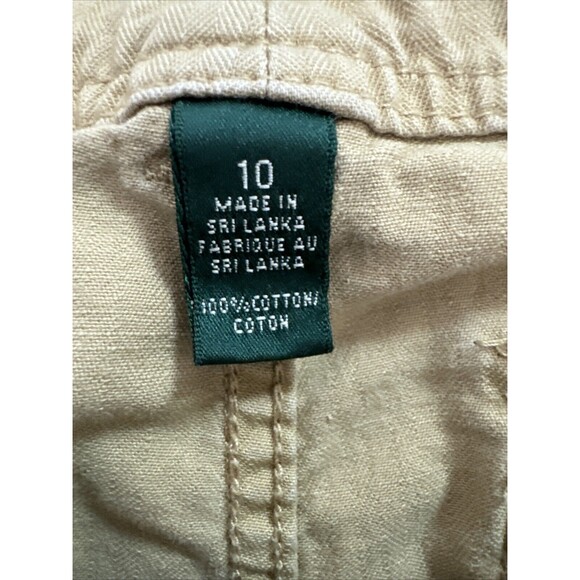 Lauren Ralph Lauren Pants Womens Sz 10 Beige Straight Cargo Chore Work Casual - Picture 11 of 14